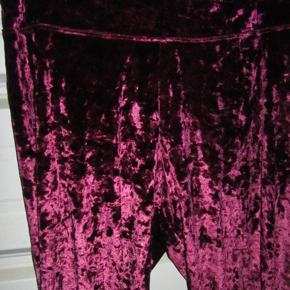 3X Plus Size Velvet Leggings New High Waist Womens Pants Red Color - Picture 2 of 4